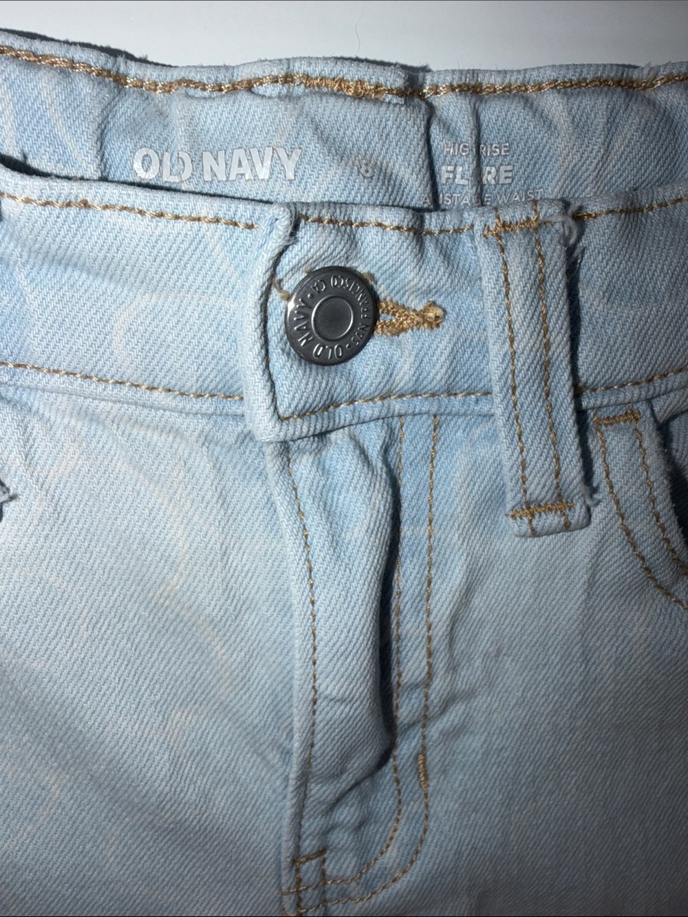Old Navy Light Blue High-Rise Flare Kids Jeans